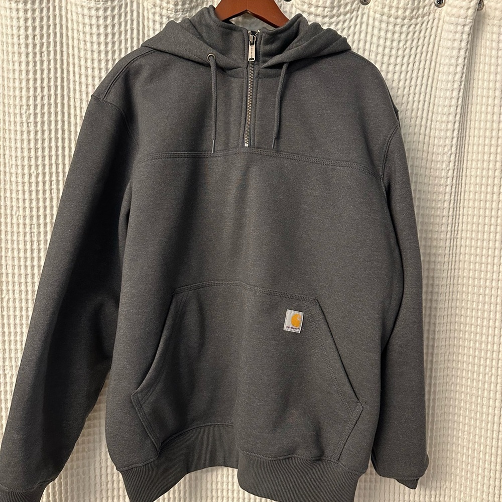 Carhartt Men’s Charcoal Gray Rain Defender Hooded Pullover